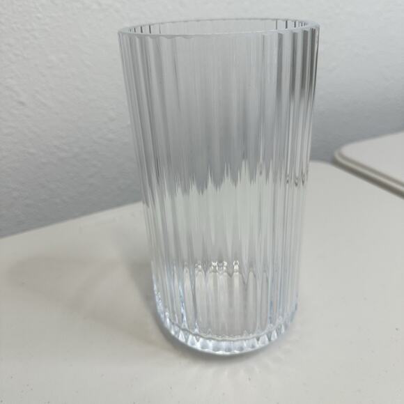 Lyngby Danmark Glass Vase Transparent Clear 20 cm Mouth Blown Porcelain - Picture 3 of 6